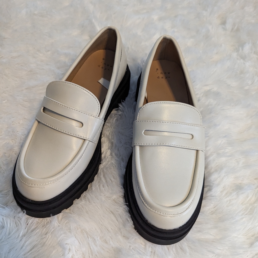 Chunky White Loafers